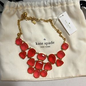 Beautiful coral and gold chain Kate Spade statement necklace